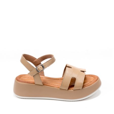 Alternative view of Ženske kožne sandale Pasito-701312 krem ravne